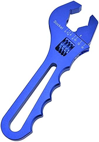 EVIL ENERGY AN Hose Fitting Adjustable Wrench Spanner Lightweight Aluminum 3AN-16AN Blue