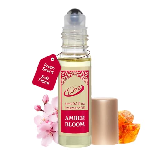 Amber Bloom | Roll on Perfumes for Women & Men | Alcohol-free Amber Perfume Oil | Travel Size Long Lasting Fragrance | 6ml Roller