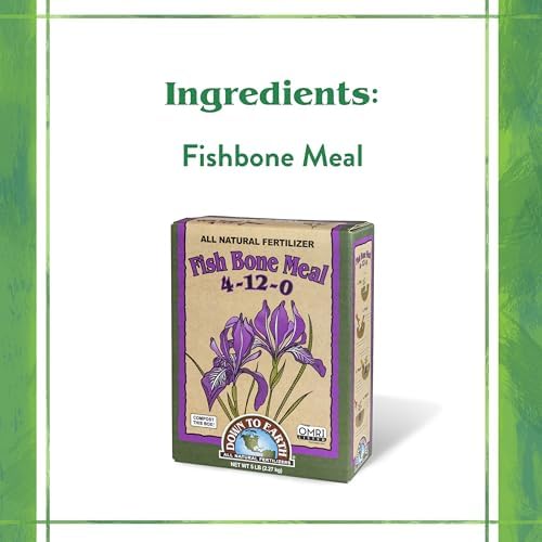 Down To Earth All Natural Fertilizers Organic Fish Bone Meal - 4-12-0, 5 lb | High Phosphorus Plant Food for Buds, Bulbs, Blooms, Flower Beds