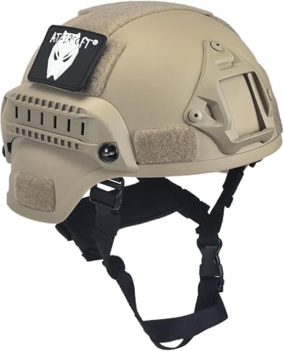 Tactical Airsoft Paintball MICH 2000 Helmet with Side Rail & NVG Mount