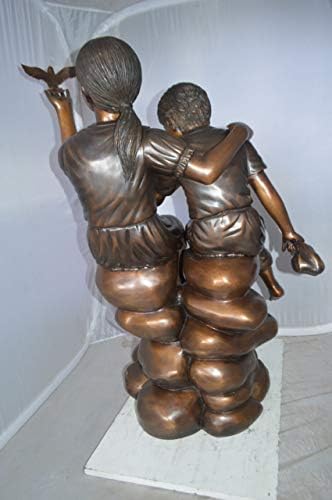 Nifao Children Rock, Kids Outdoor Medium Bronze Statue, 36"L x 30"W x 44"H