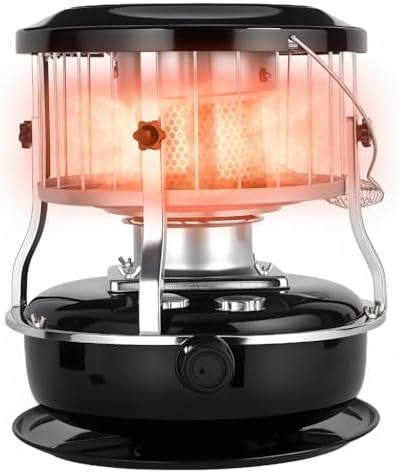 Indoor&Outdoor Kerosene Heaters, Portable Space Heater with 9000 BTU Heat Output, 4.5 L Fuel Capacity, Kerosene Stove for Cooking and Heating (Black)