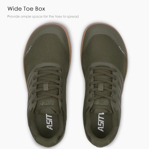 ASITVO Wide Men's Barefoot Zero Drop Sole Minimalist Sneakers Walking Shoes | Width Toe Box Cross Trainer Gym TPU Toe No-Sew Upper Grounding