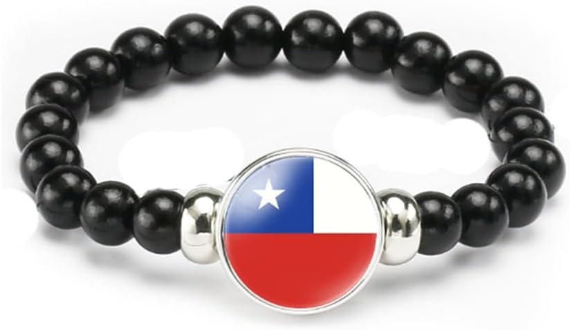 vmcoatdu National Flag Bracelet Elastic Rope Beaded Bracelet Support Your Country Travel Souvenir Gifts for Men Women