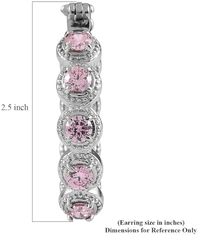 Pink Cubic ZirconiaEarrings in Stainless Steel