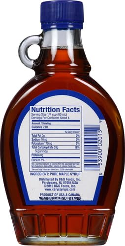 Cary's Pure Maple Syrup, Grade A Amber, 8 Fluid Ounces