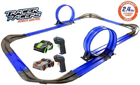 2.4 GHz Radio Control Remote Slot-Less, Cordless Racing Super Loop Speedway Track Set with Two Cars