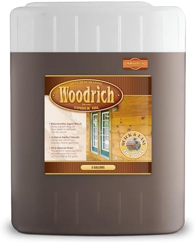 Timber Oil Deep Penetrating Stain for Wood Decks, Fences, Siding, and Log Cabins - 5 Gallons, Amaretto (Covers 750 sq. ft.)