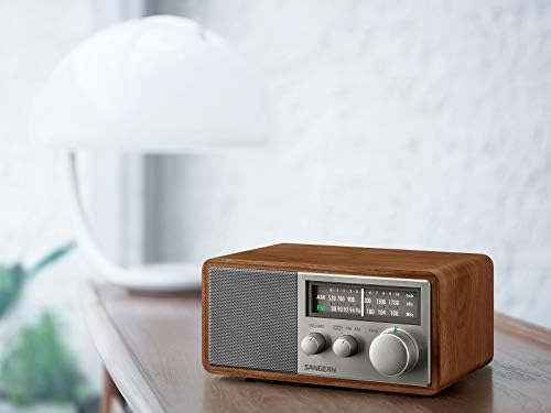 Sangean SG-116 AM/FM Analog Wooden Cabinet Receiver, Walnut-Silver