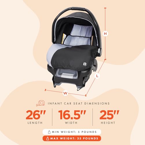 Baby Trend Ally Newborn Infant Car Seat Carrier with Harness, Khaki, 2-Pack