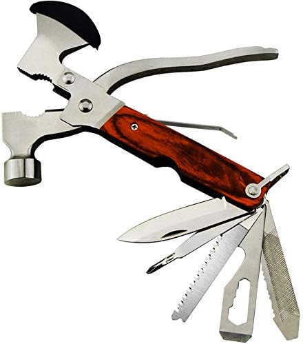 18-in-1 Multitool Camping Axe Hammer, Multi Tool with Plier, Knife | Emergency Escape Tool, Survival Gear for Outdoor Hunting Hiking, Fathers Day Gift for Men Dad Husband Boyfriend