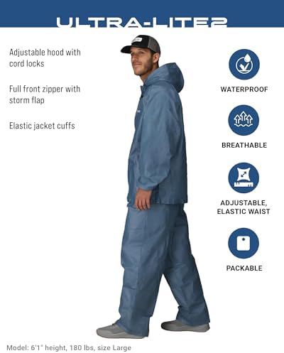 FROGG TOGGS Men's Ultra-Lite2 2-Layer Waterproof Breathable Rain Suit