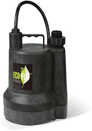 ECO-FLO Products SUP55 Manual Submersible Utility Pump, 1/4 HP, 1,980 GPH
