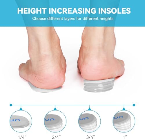 Sumifun Heel Lift, 4-Layer 1 Inch Gel Shoe Lifts for Women Uneven Legs, Adjustable Orthopedic Heel Lifts for Heel Pain and Leg Length Discrepancy