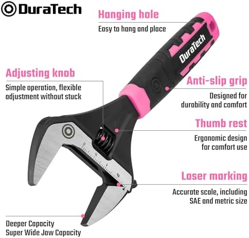 DURATECH 10-Inch Wide Jaw Adjustable Wrench