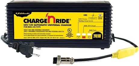 Schumacher Electric Charge 'n Ride Universal Battery Charger and Maintainer for Ride-on Toys, CR1, 2-in-1, Fully Automatic, 3 Amps, 6 Volt, 12 Volt, Use with MotionTrendz, Power Wheels, and Peg Pergo