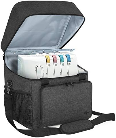 LUXJA Serger Machine Carrying Case with Bottom Wooden Board, Gray