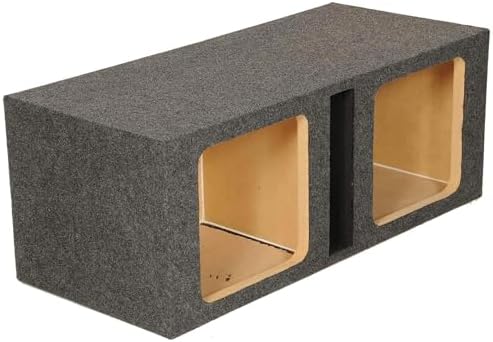 QPower QBOMB15VSQ QBOMB 15 Inch Center Vented Dual Ported Subwoofer Enclosure Speaker Box for Car Audio Sound Systems, Square