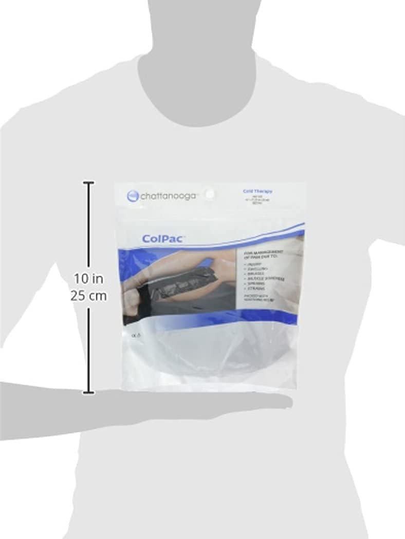 Chattanooga ColPac - Reusable Gel Ice Pack - Black Polyurethane - Standard - 10 in x 13.5 in - Cold Therapy - Knee, Arm, Elbow, Shoulder, Back - Aches, Swelling, Bruises, Sprains, Inflammation