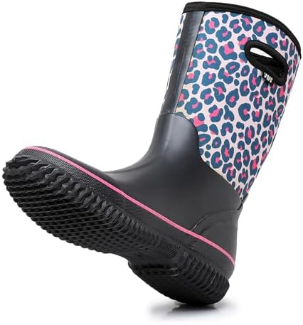 WTW Womens Mid Calf Rain Boots - Waterproof Insulated Neoprene Rubber Boots Mud Outdoor Hunting Garden Boots