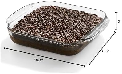 Libbey Baker's Basics Square Glass Casserole Baking Dish, 8-inch by 8-inch