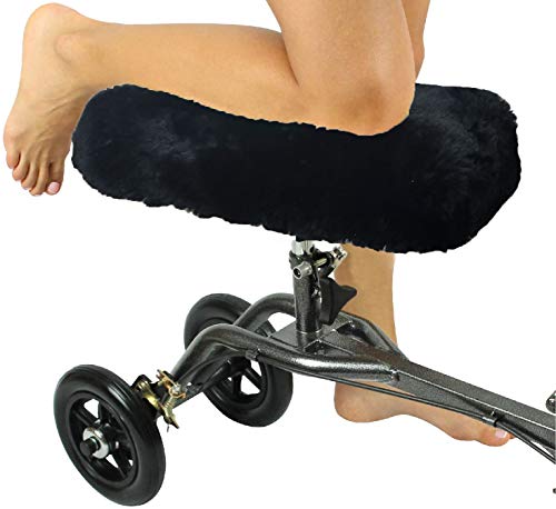 Knee Walker Pad Cover-Real Genuine Merino Sheepskin high Comfort Ability Cushion for Knee Scooter Accessory Leg Cart Improves Comfort During Injury