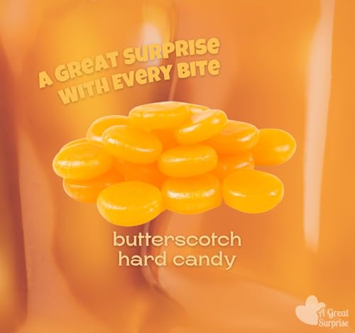 Butterscotch Hard Candy 4 lb Bulk Individually Wrapped | Classic Discs Treats Butterscotch Candy Discs Buttons Classic Creamy & Old Fashioned