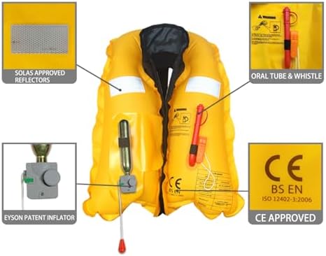 Eyson Inflatable Life Jacket Life Vest Highly Visible Manual