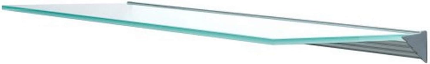 LTL Home Products GL9020CLKIT Wallscapes Glacier Floating Glass Wall Shelf Kit, 8" x 36", Clear Glass
