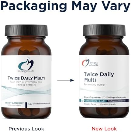 Designs for Health Methylated Multivitamin for Women & Men - Twice Daily Multimineral Supplement & Multivitamin Without Iron + Methylated B12 and Folate, Vitamin C, K, D, E + More (120 Capsules)