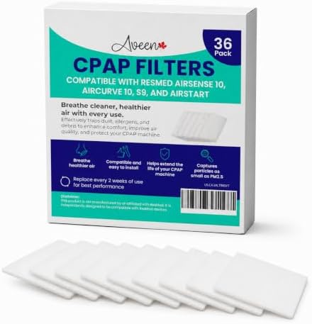 36 CPAP Filters, Compatible with ResMed AirSense 10, Resmed AirCurve 10, Resmed S9