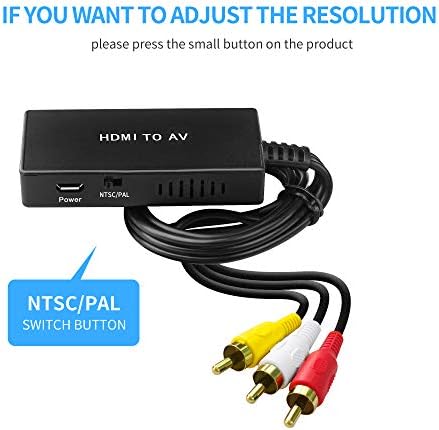 HDMI to RCA Converter, HDMI to AV for Apple TV, Roku, Fire Stick - Black