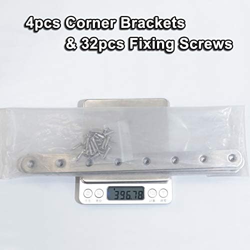 4 Pcs 9.7" Stainless Steel Flat Brackets, Mending Plates with 32PCS Screws