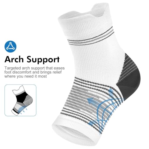 PAPLUS 6 Pairs Plantar Fasciitis Socks, Compression Socks with Arch Support
