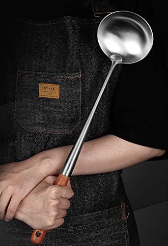 FJNATINH Wok Spatula and Ladle,Skimmer Ladle Tool Set, 17inches Spatula for Wok, 304 Stainless Steel Cooking Utensils