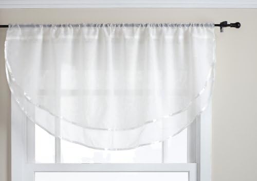 Stylemaster Elegance Sheer Voile Ascot Valance, 60" x 24", Beige
