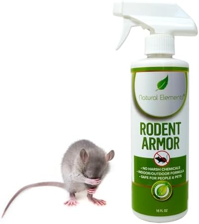 Natural Elements Rodent Armor – Peppermint Oil Rodent Repellent Spray for Vehicles, RVs, Boats & Equipment – 16 oz
