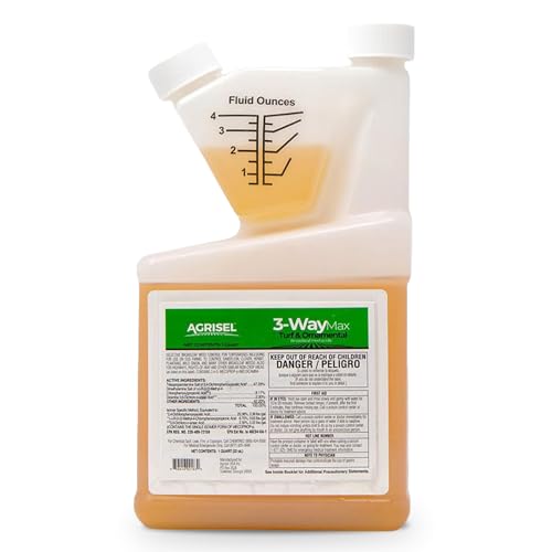 Agrisel 3 Way Max Weed Killer, Eliminate 50+ Weeds, Pet Safe, 128 Ounces | Safe on Grass, Weed Spray, Low Odor, Easy Mixing