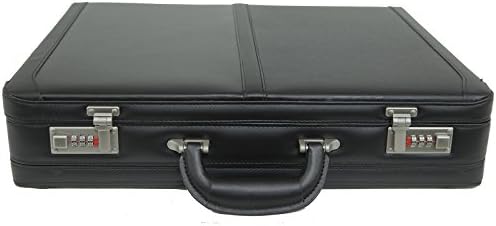 Alpine Swiss Mens Briefcase | Expandable Genuine Leather Attache Briefcase For Men | Dual Combination Lock Business Case