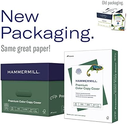 Hammermill Cardstock, Premium Color Copy, 80 lb, 8.5 x 11 - 1 Pack (250 Sheets) - 100 Bright, Made in the USA Card Stock, 120023R, White