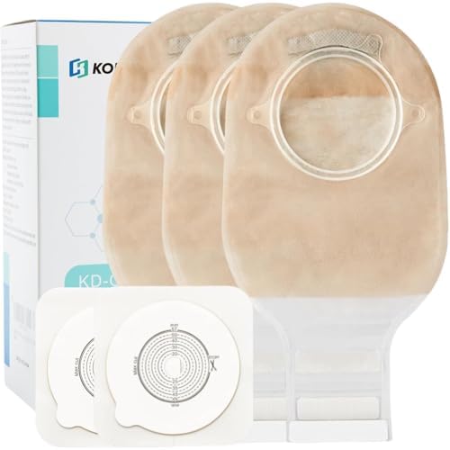 21 Pcs Colostomy Bags, Two-Piece Ostomy Pouches, 15-57mm Cut-to-Fit