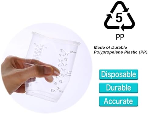 100pcs 8oz Graduated Clear Plastic Measuring Cups