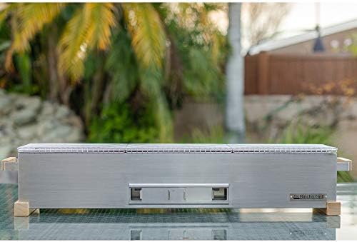The Bincho Grill 36" Yakitori Charcoal Grill, Japanese Style Tabletop Robata BBQ – Stainless Steel