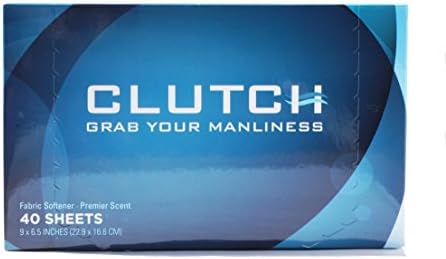 Clutch Men's Dryer Sheets, Fabric Softener for Men, 40 Count Box