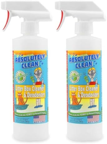 Absolutely Clean Litter Box Cleaner and Odor Eliminator, Eliminate Odors Quickly, Neutralizes Urine and Feces Odors in The Air and The Box, Make Litter Last Longer