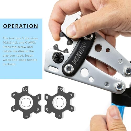 NEIKO 02037A Compact Wire Stripper | 4-in-1 Multi Purpose Electricians Pliers | Wire Crimper, Cutter and Gripper | 12-20 AWG Wire Service Tool | Crimps Insulated & Non-Insulated | Electrical Stripping