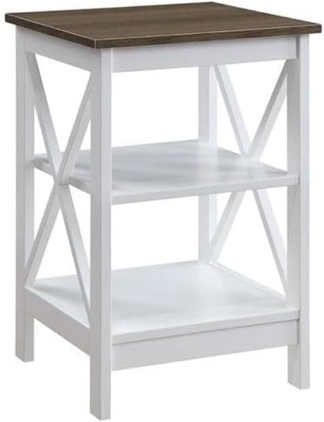 Convenience Concepts Oxford End Table 15.75" - Modern Living Room Table with Storage Shelves, Transitional Nightstand Side Table for Home Decor and Display, Espresso