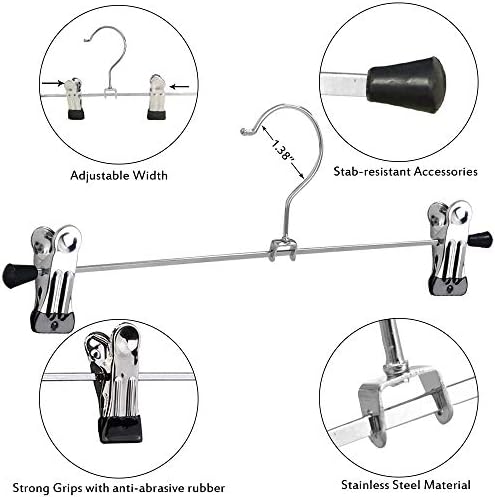 NORTHERN BROTHERS Pants Hangers with Clips, Heavy Duty 20 Pack