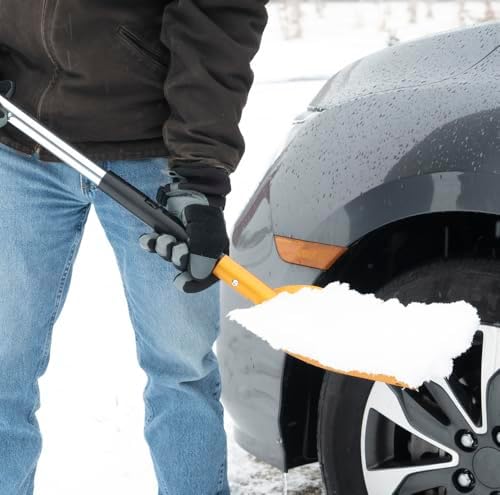 True Temper 3-in-1 Emergency Shovel for Car or Truck, Foldable with Ice Scraper, Ice Brush, Compact Storage for Vehicle or Hiking, Use in Snow, Dirt