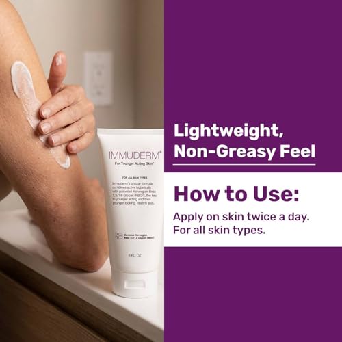 Immuderm Beta Glucan Serum - Daily Moisturizer for Dry Skin - 6 fl oz | Beta-Glucan Power Moisturizer with Natural Moisturizing Factors - Lightweight